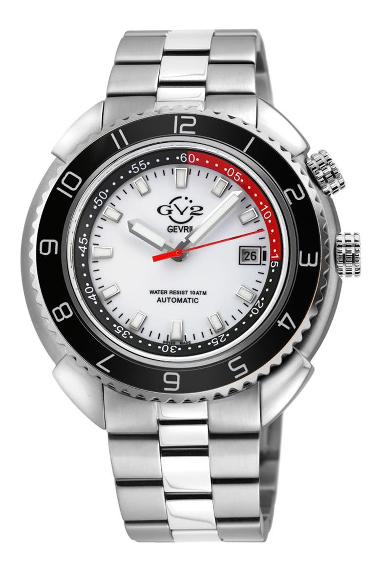 Gevril Men's GV2 Squalo Swiss Automatic Bracelet Watch, 46mm, Main, color, SILVER