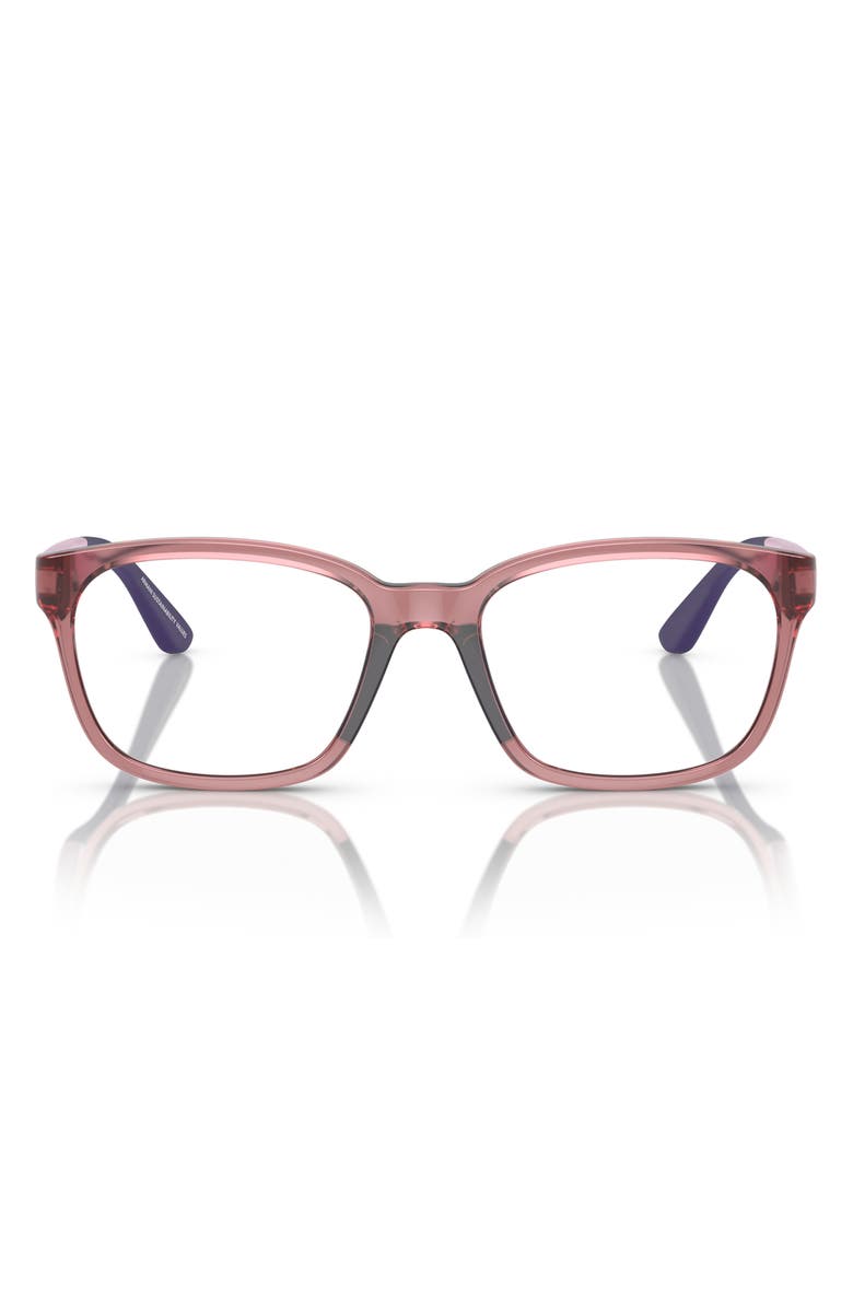 Emporio Armani 49mm Pillow Optical Glasses, Main, color, Shiny Lillac / Demo Lens