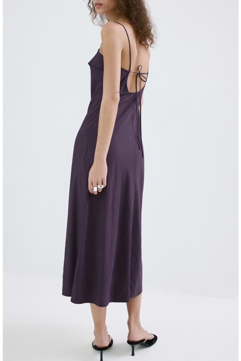 Cross Neck Tie Back Midi Dress, Alternate, color, LILAC