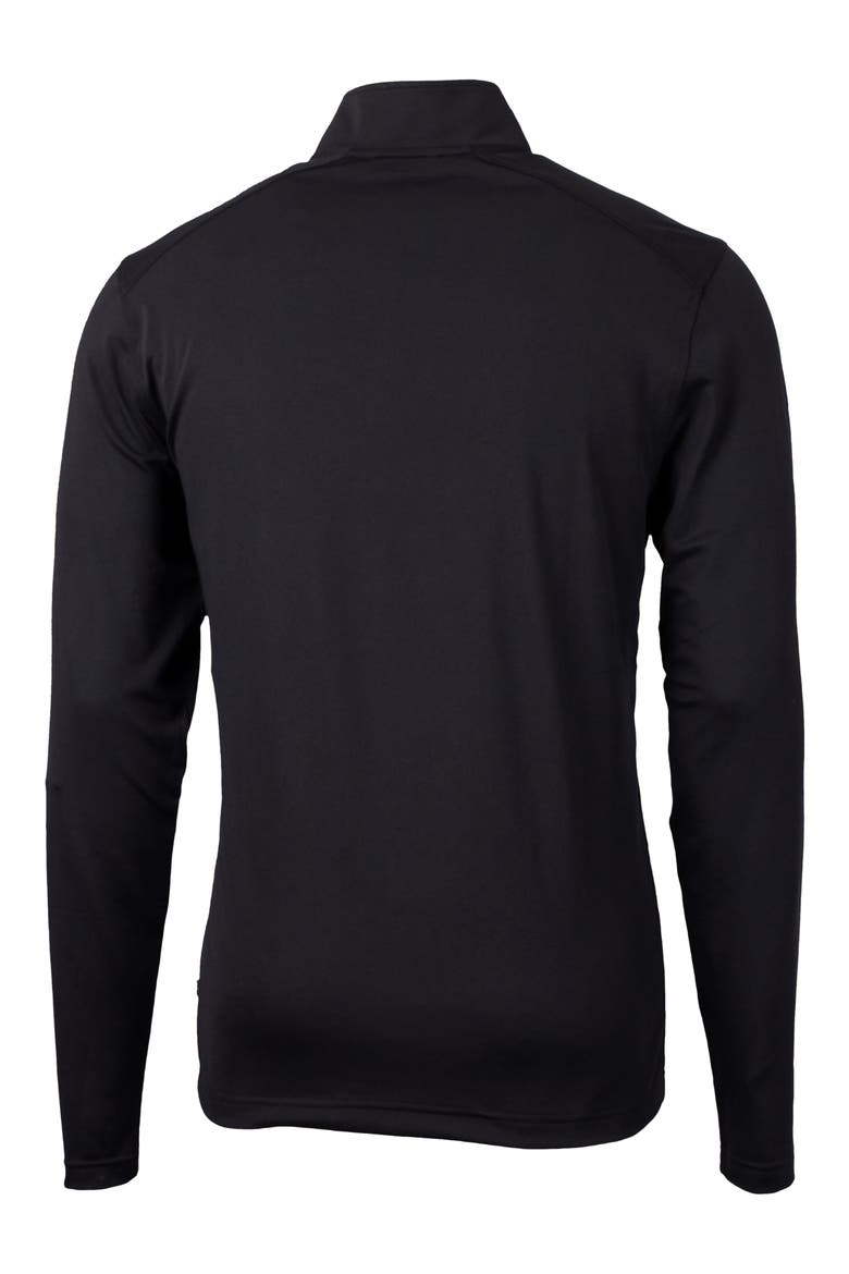 Virtue Piqué Recycled Blend Quarter Zip Pullover, Alternate, color, BLACK