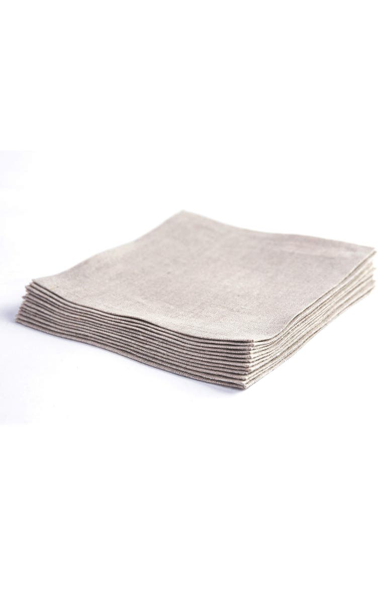 Solino Home Linen Cocktail Napkins - Fete, Alternate, color, Natural