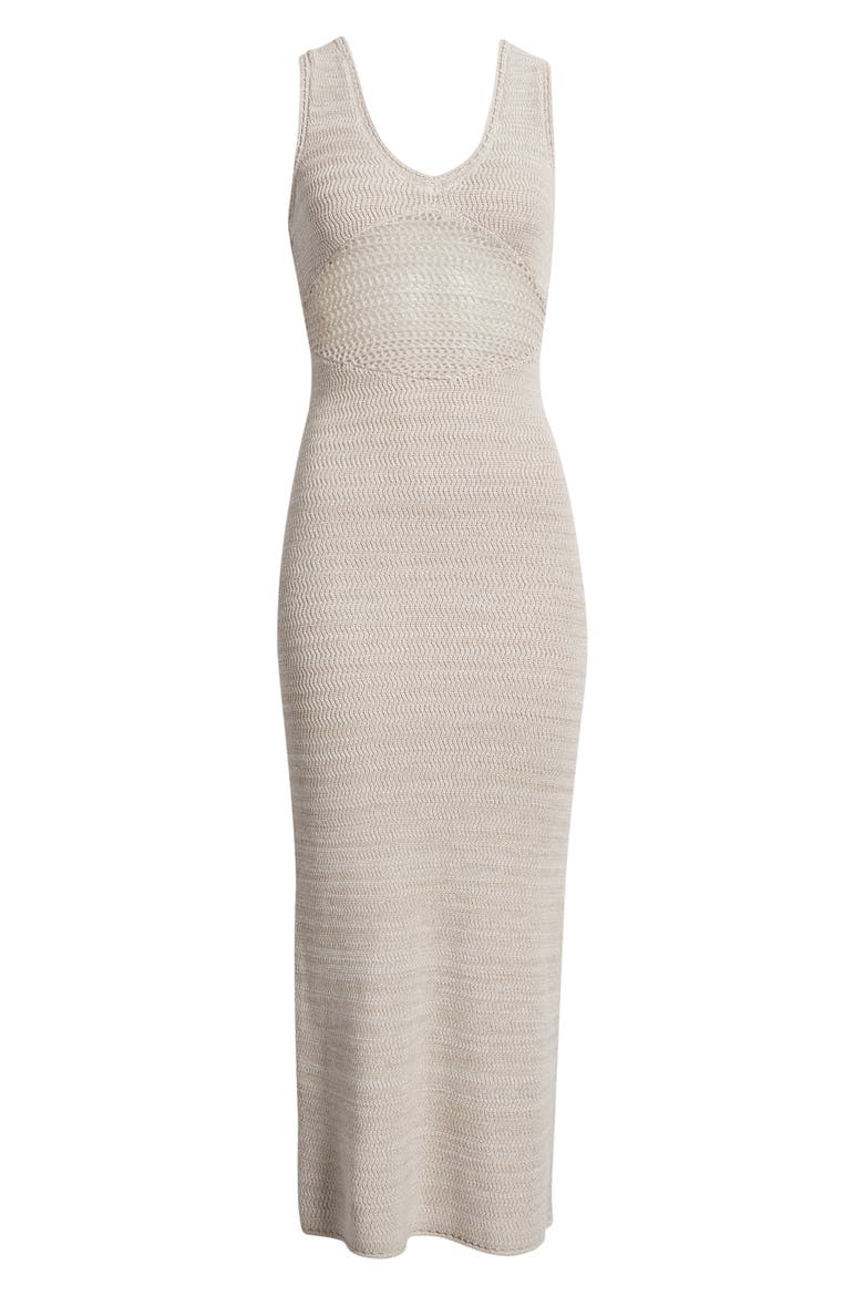 Melanie Crochet Body-Con Midi Dress, Alternate, color, SAND/ WITH