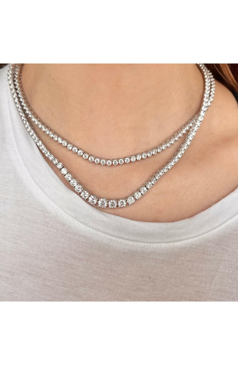 Leni James The Jaimie 4 Prong Graduated Tennis Necklace, Alternate, color, Silver