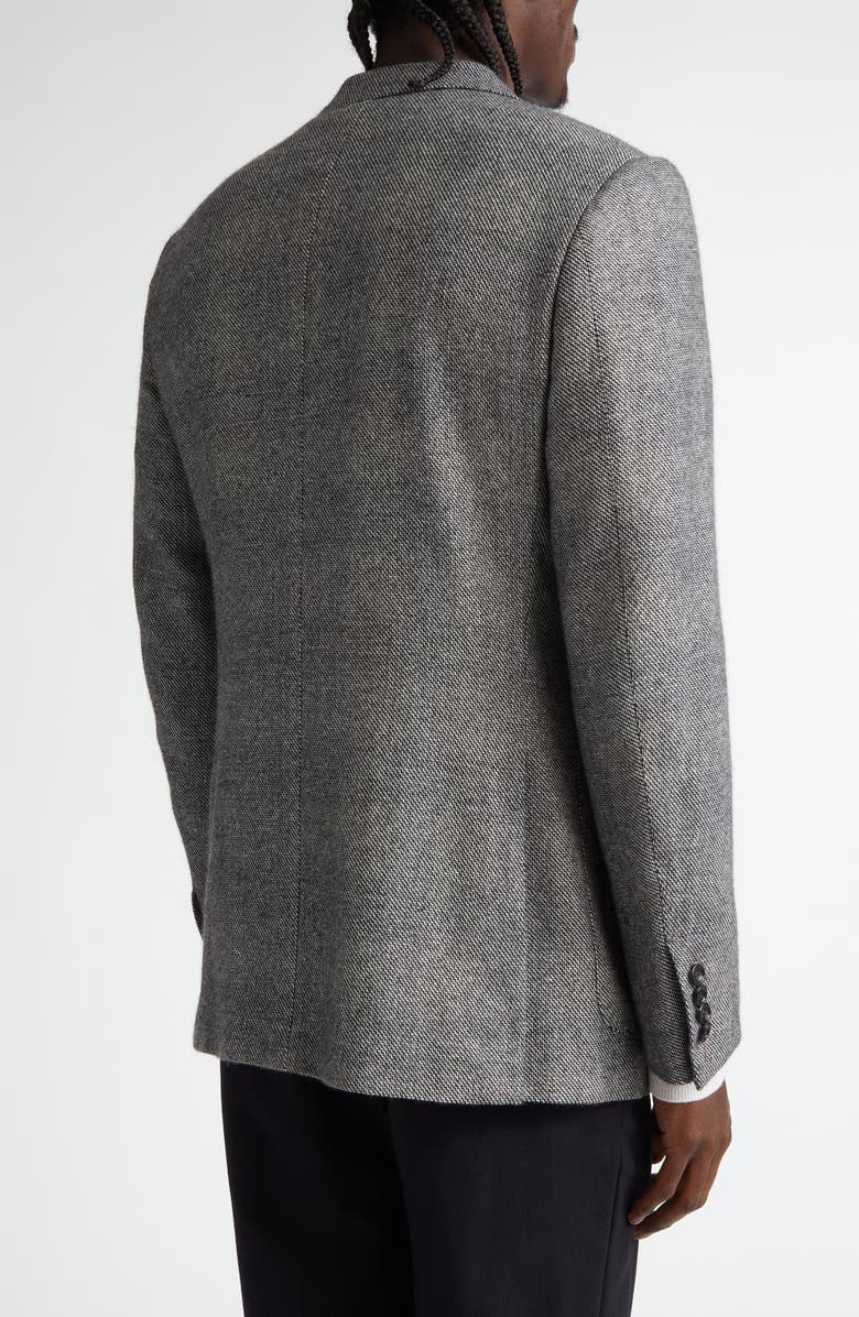 ZEGNA Textured Cashmere, Silk & Linen Sport Coat, Alternate, color, Grey