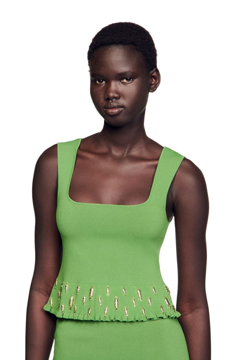 SANDRO Knit top with charms, Alternate, color,