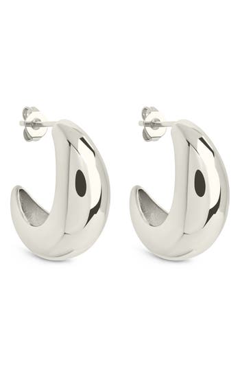 Sterling Forever Julia Micro Huggie Hoop Earrings In Silver