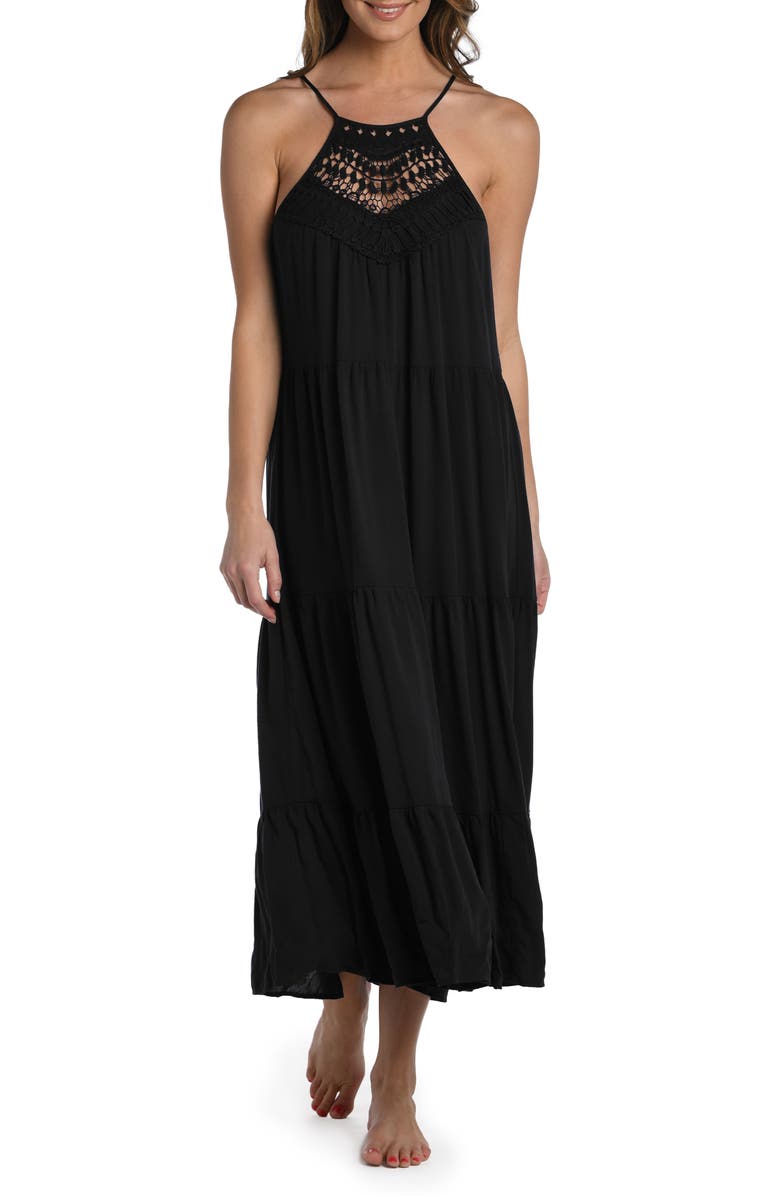La Blanca Coastal Halter Neck Cover-Up Dress, Main, color,