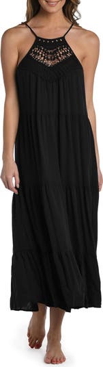 Hollow Out Halter Neck Cover-Up Dress