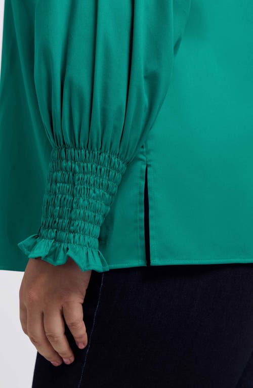 Foxcroft Avril Matte Sateen Button-up Shirt In Green
