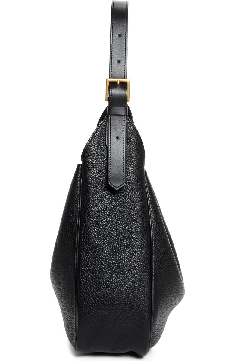 TOM FORD Medium Monarch Leather Hobo Bag, Alternate, color, Black