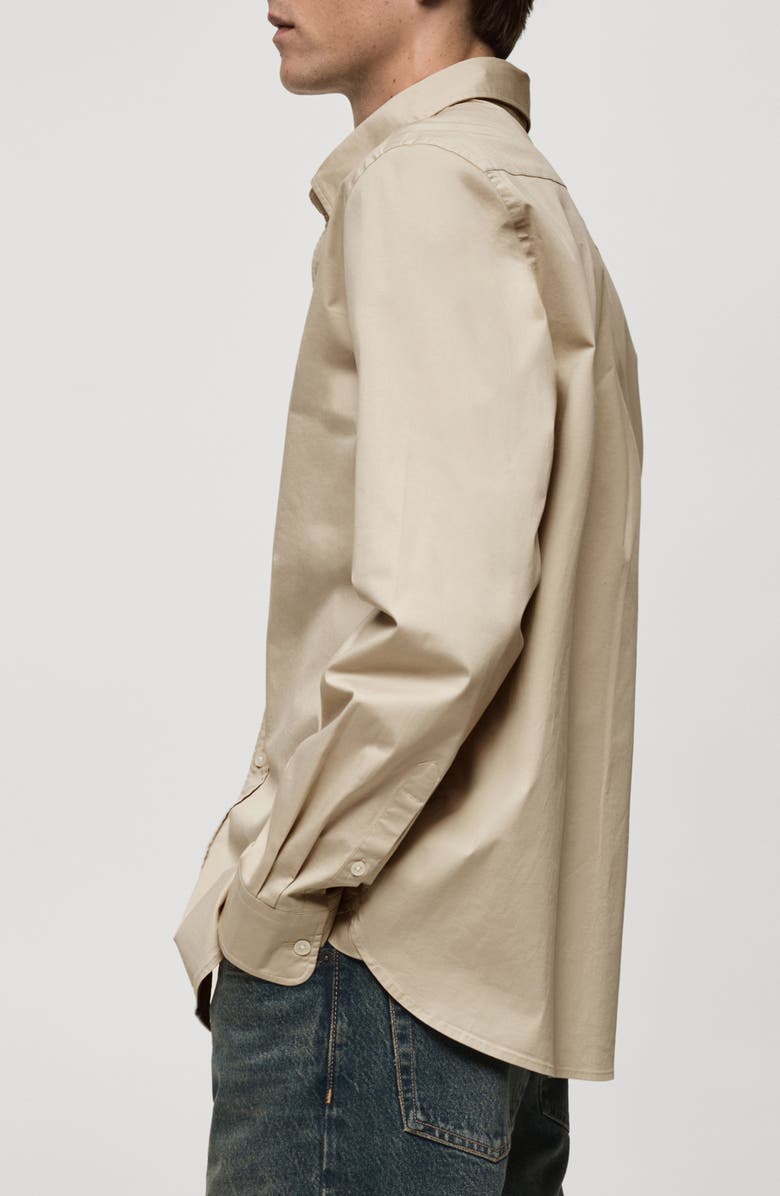 MANGO Regular Fit Stretch Cotton Button-Down Shirt, Alternate, color,