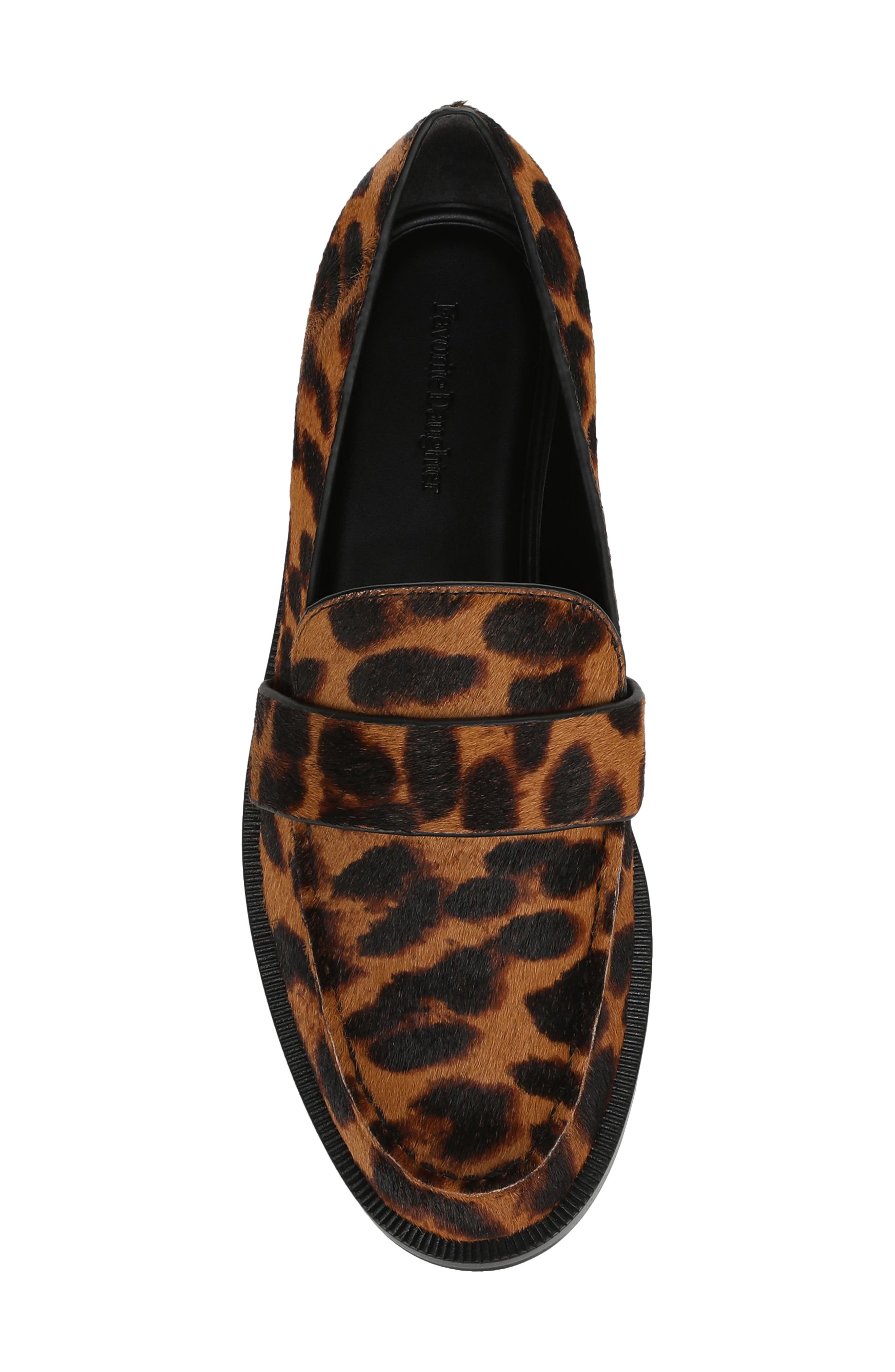 Favorite Daughter Lola Too Genuine Calf Hair Loafer, Alternate, color, Brandy Brown Leopard Print