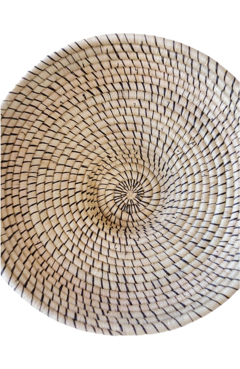 indego africa Raffia Pedestal Basket, Alternate, color, Natural And Black