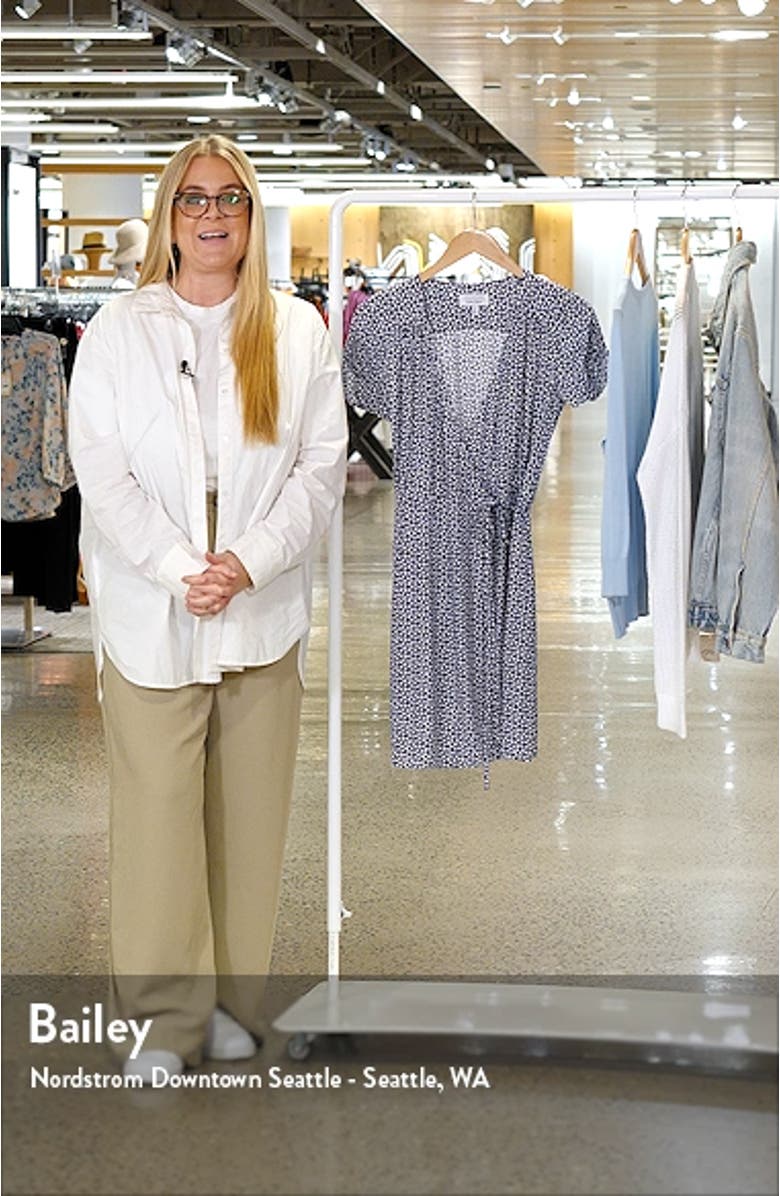 Print Short Sleeve Wrap Dress, sales video thumbnail