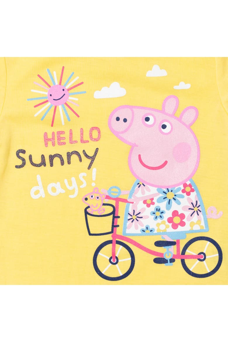 T-Shirt & Bike Shorts Set, Alternate, color, Yellow / Blue