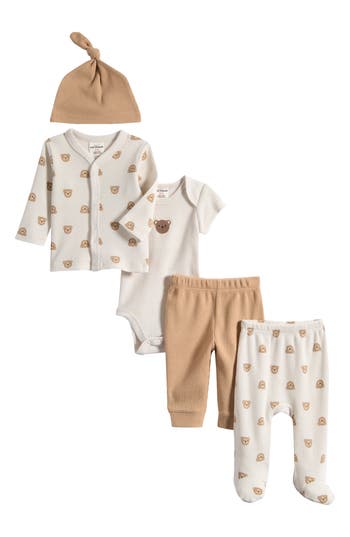 Pl Baby By Petit Lem Kids'  Take Me Home 5-piece Assorted Set In Beige Bear