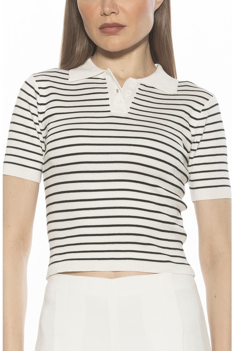 Elani Knit Polo, Main, color, BLACK/ WHITE