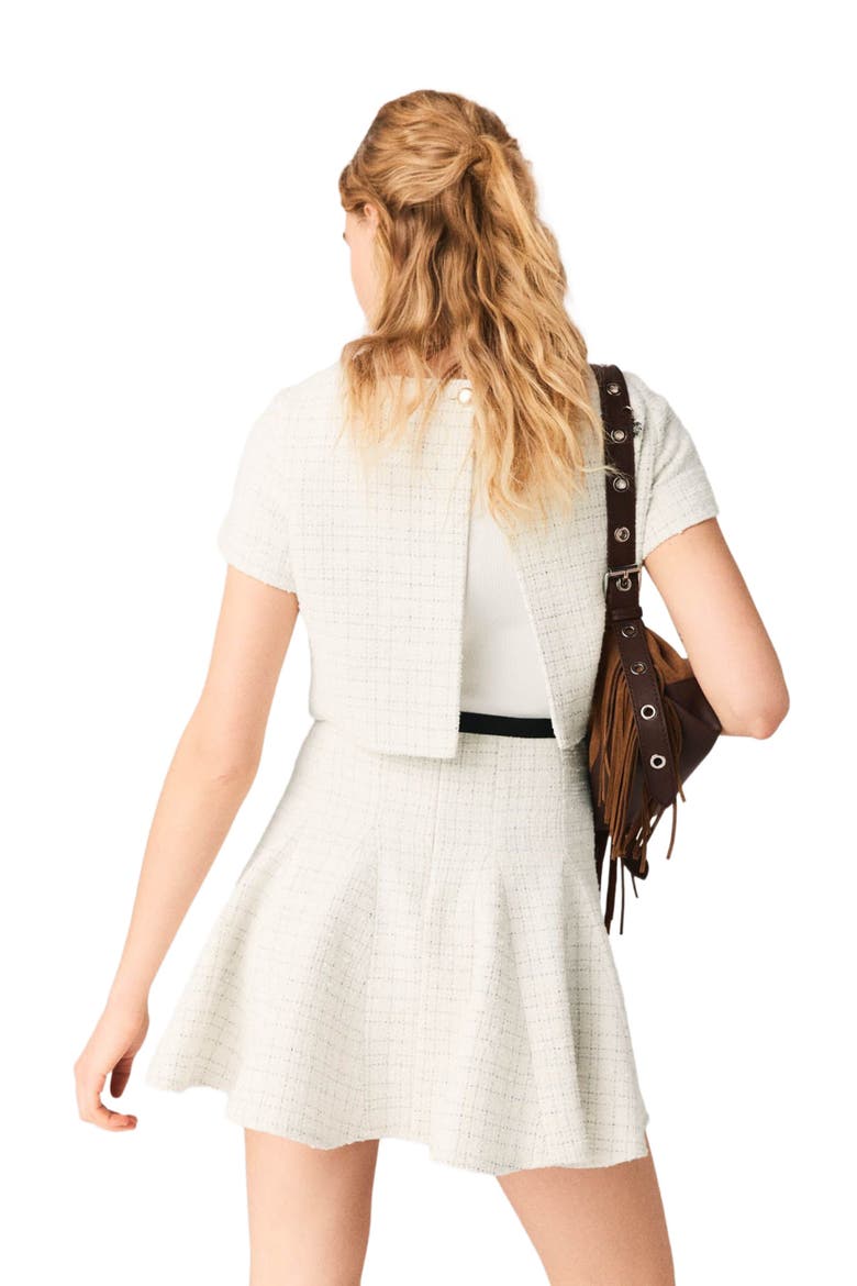 2-in-1 tweed dress, Alternate, color, Ecru