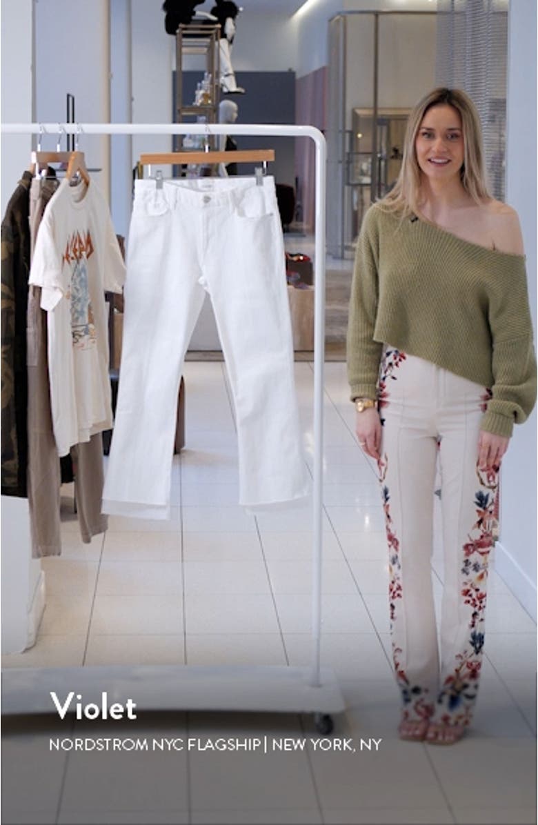 Le Crop Mini Boot Stagger Raw Hem Crop Bootcut Jeans, sales video thumbnail