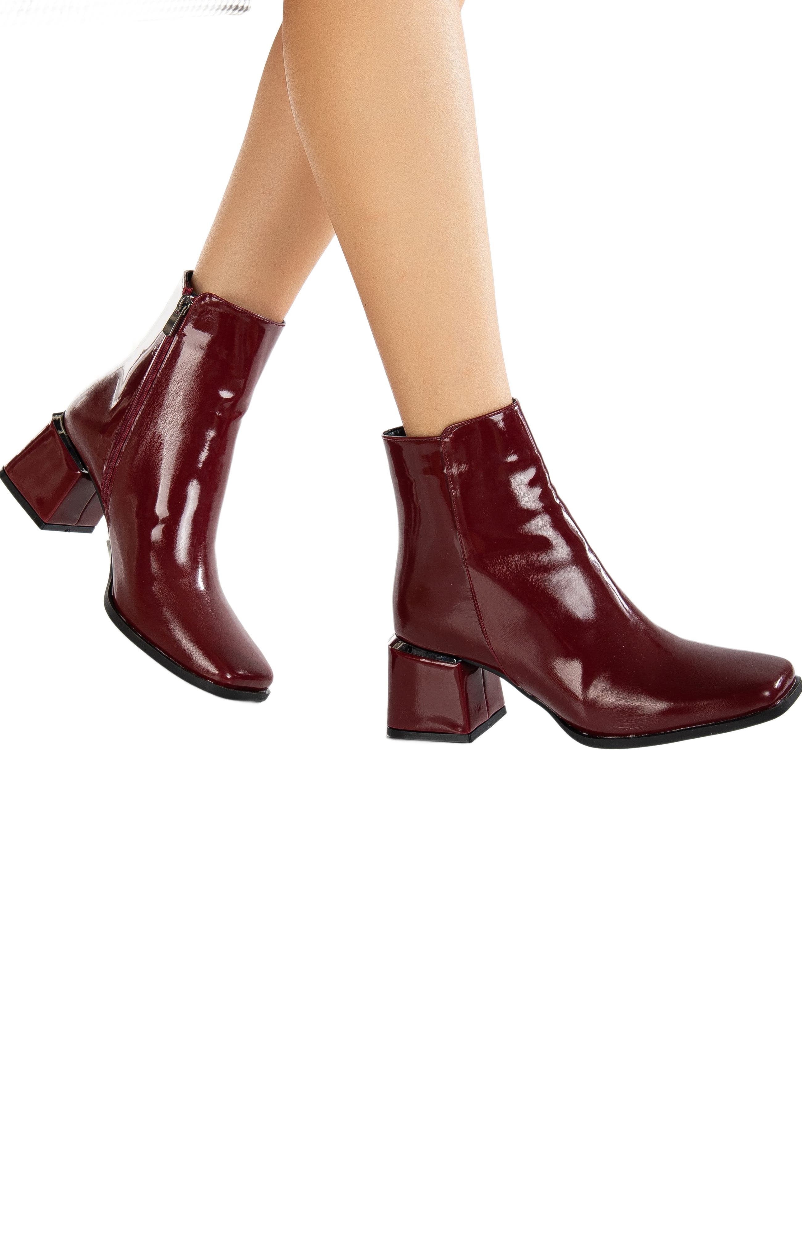 Forever & Always Shoes Odette Ankle Boots, Alternate, color, Burgundy Patent
