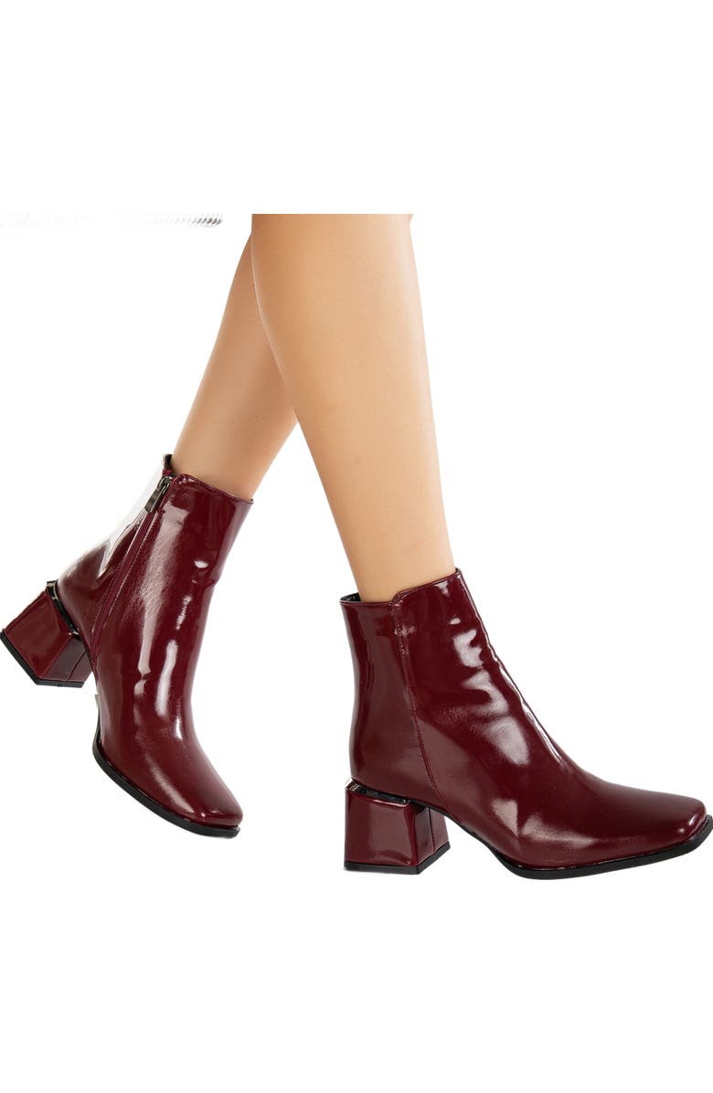 Forever & Always Shoes Odette Ankle Boots, Alternate, color, Burgundy Patent