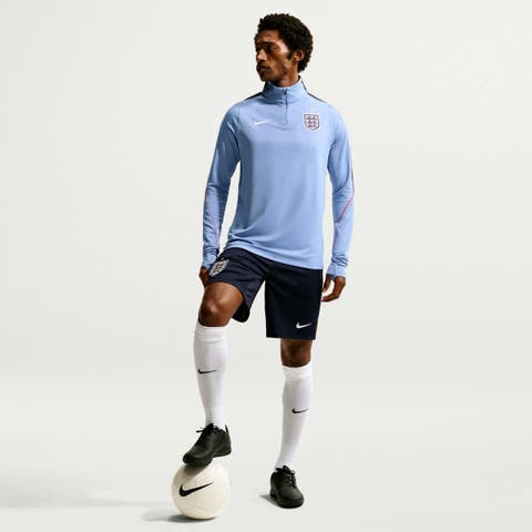Men's Nike Blue England National Team 2026 Strike Dri-FIT Quarter-Zip Drill Top