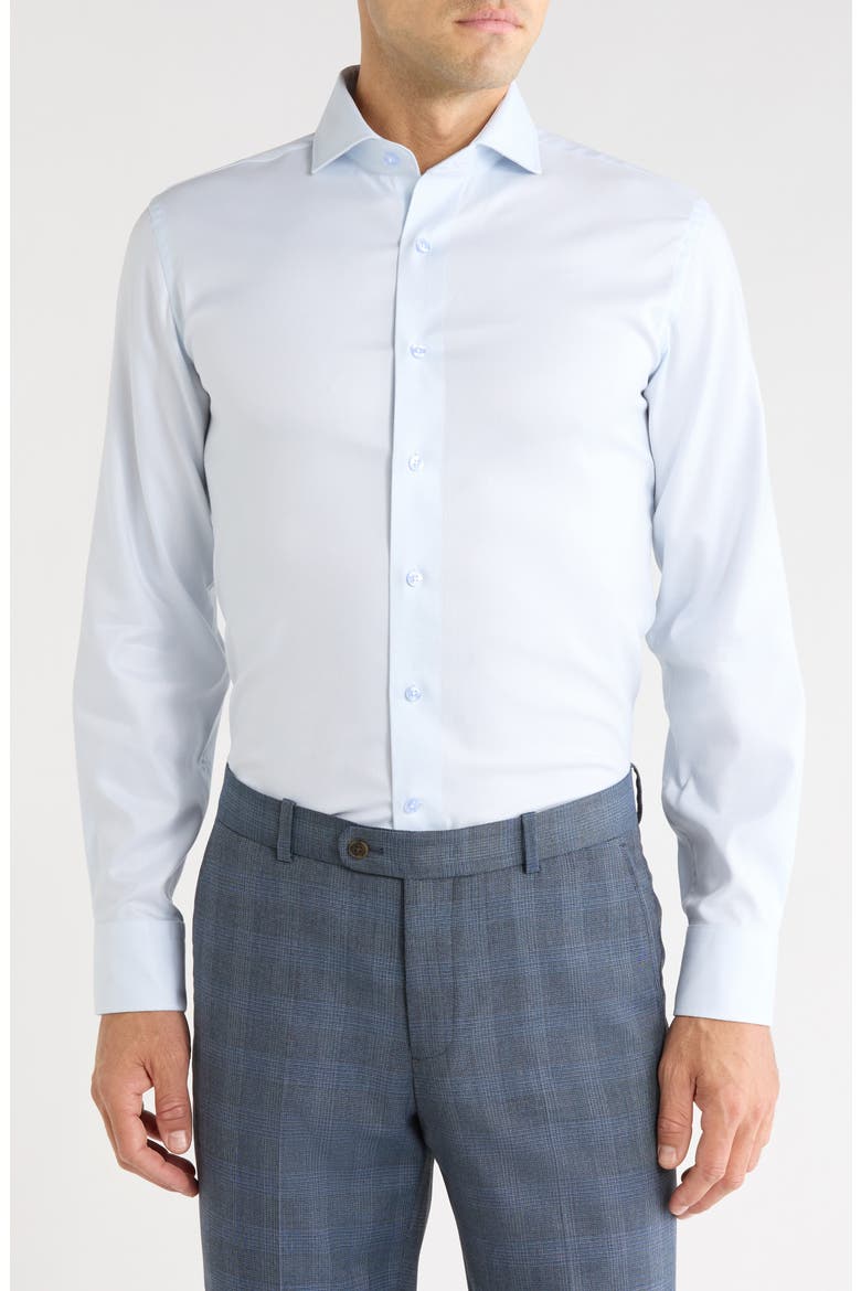 Trim Fit Textured Solid Dress Shirt, Main, color, GLACIAL BLUE