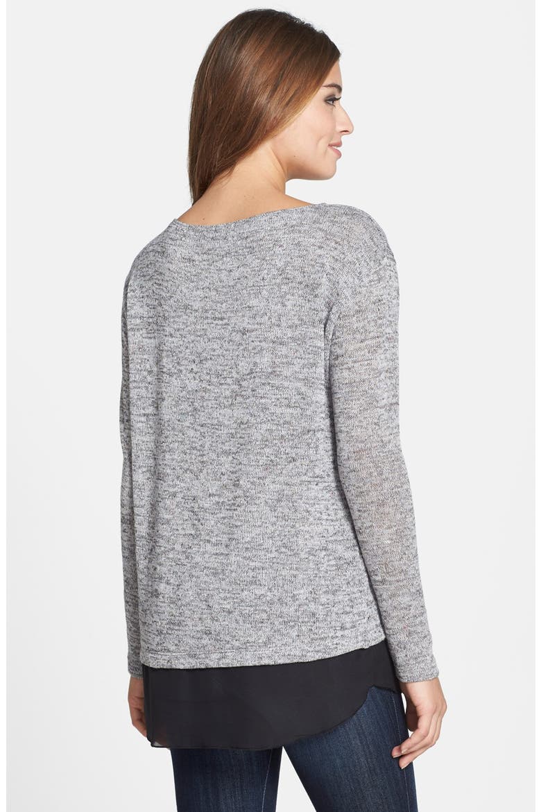 Contrast Hem Sweater, Alternate, color, BLACK