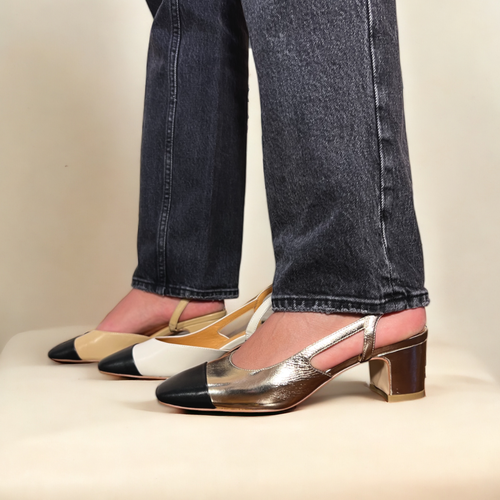 Amie Rafa Paris Slingback Heels In Brown