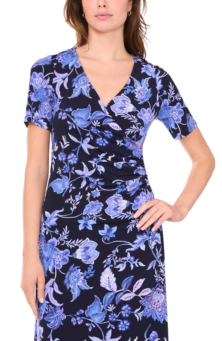 Halogen<sup>®</sup> Ruched Midi Dress, Alternate, color, Classic Navy
