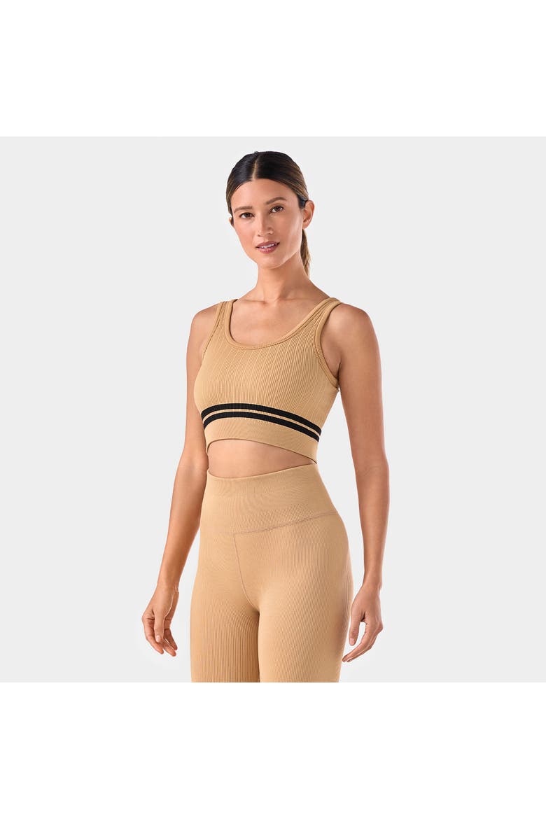 Seamless Vibe Rib Bra, Main, color, CAPPUCINO