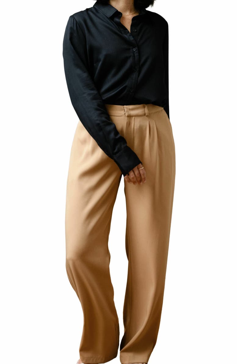 ABLE Claire Crepe Wide Pant, Main, color, 