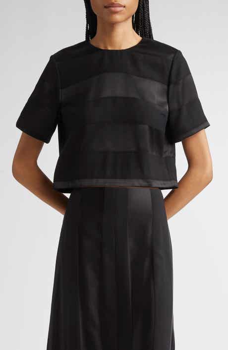 PARTOW Tori Textured Stripe Crop Top