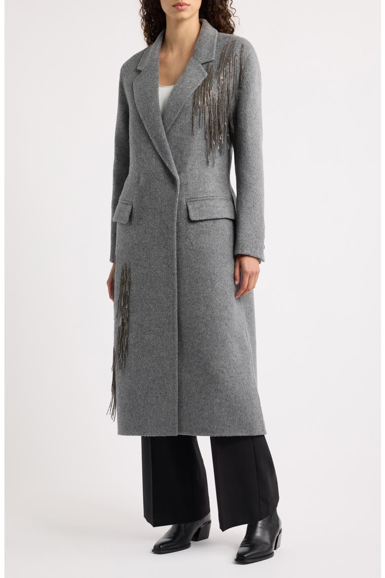 Sydni Wool & Silk Blend Wrap Coat, Alternate, color, GREY