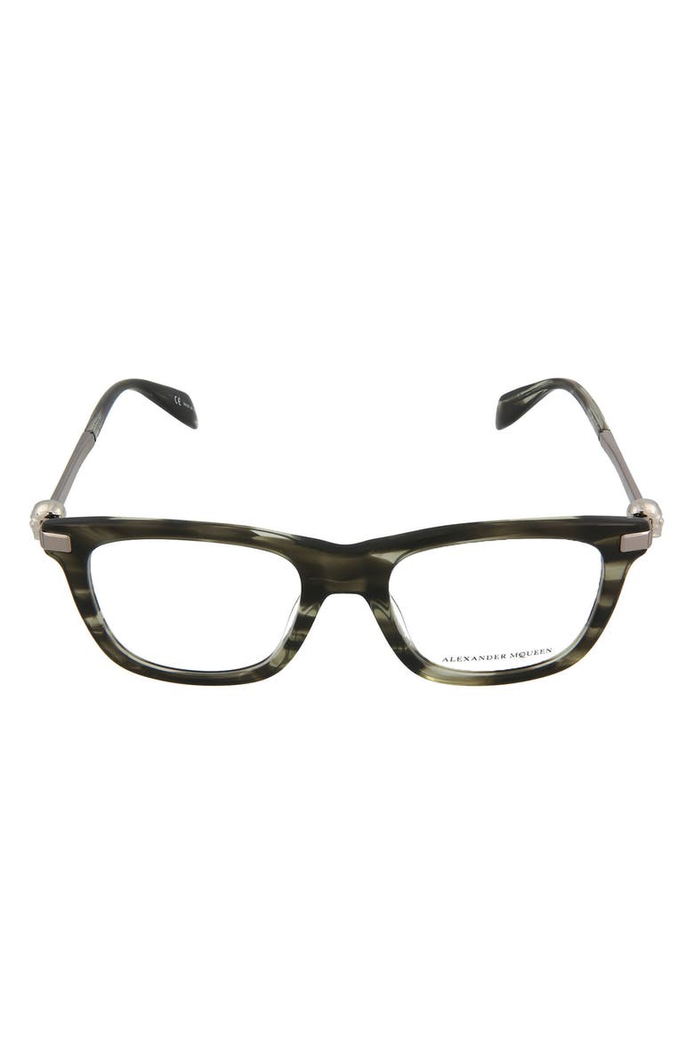 McQueen Alexander McQueen 51mm Square Optical Frames, Main, color,