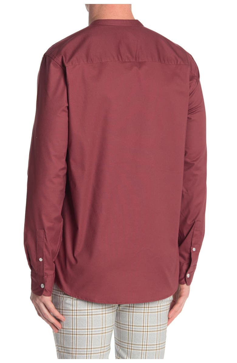 Topman Solid Mandarin Collar Shirt, Alternate, color, 