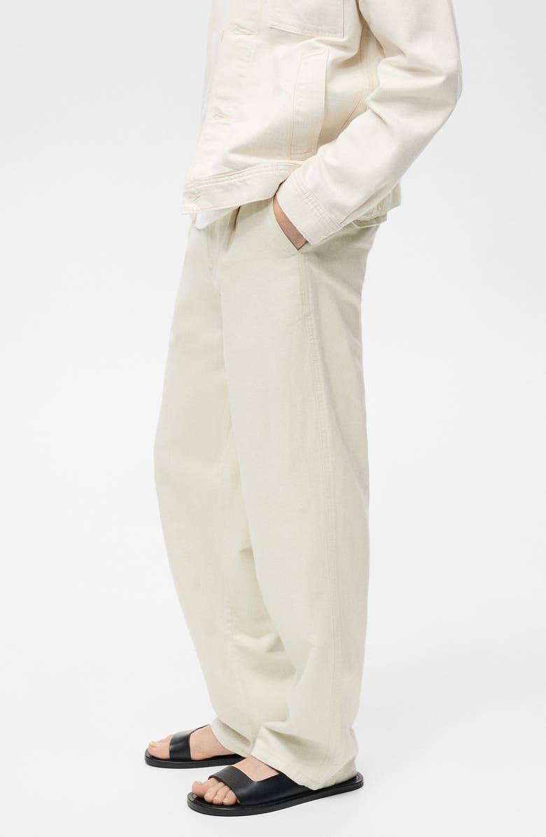 MANGO Relaxed Fit Cotton & Linen Pants, Alternate, color, 