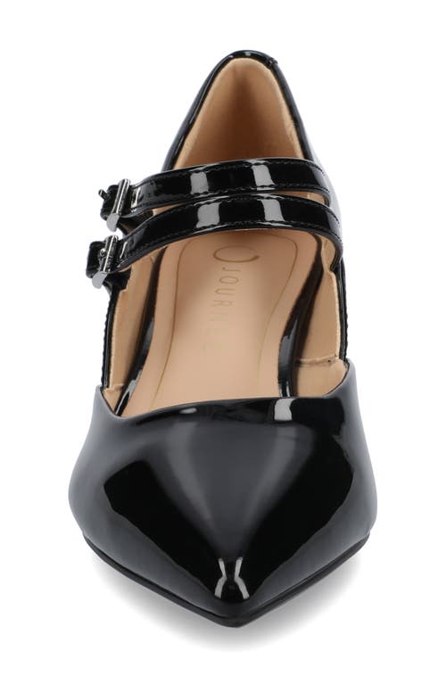 Journee Collection Journee Womens Carnation Medium And Wide Width Kitten Heel Mary Jane Pumps In Black