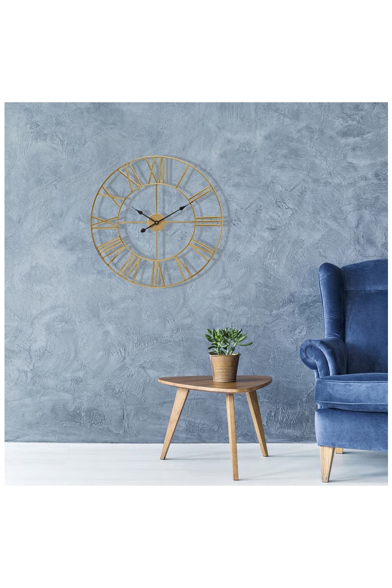 16 Inch Roman Numeral Wall Clock, Alternate, color, GOLD