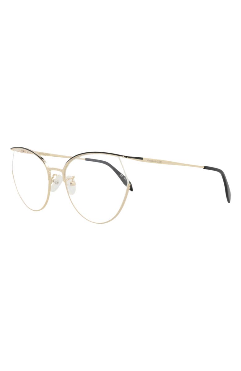 McQueen 57mm Cat Eye Sunglasses, Alternate, color, Gold Transparent