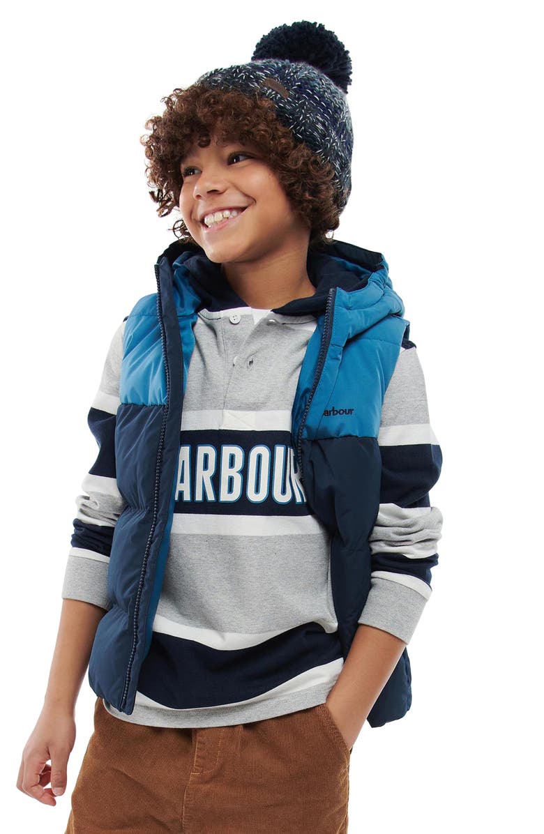 Barbour Kids' Quilted Hooded Vest, Alternate, color,