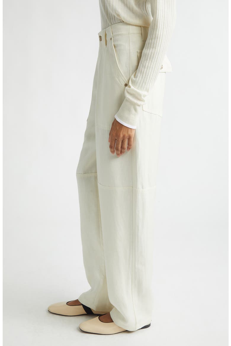 Hymn High Waist Linen Blend Wide Leg Pants, Alternate, color, IVORY