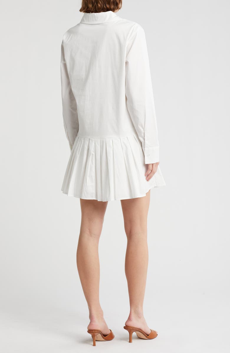 LUMIERE Pleated Long Sleeve Cotton Button-Up Shirtdress, Alternate, color,