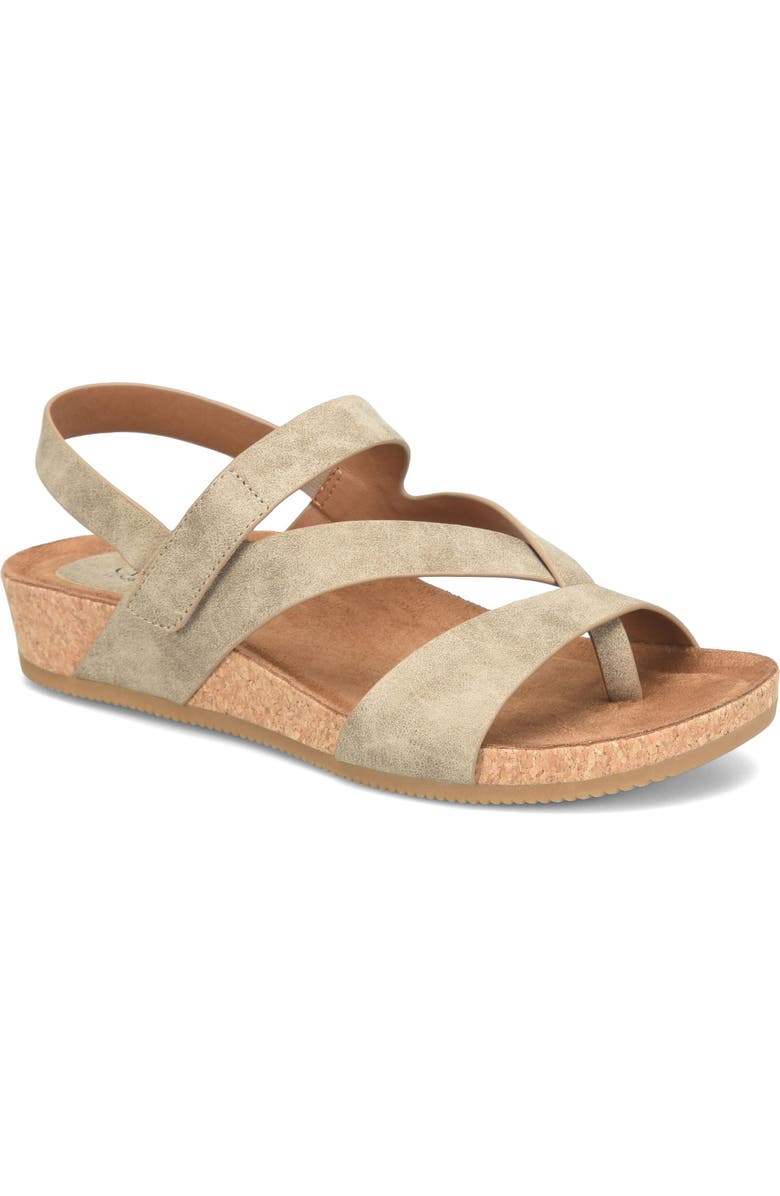 EUROSOFT Gannon Wedge Sandal, Main, color, Stone Taupe