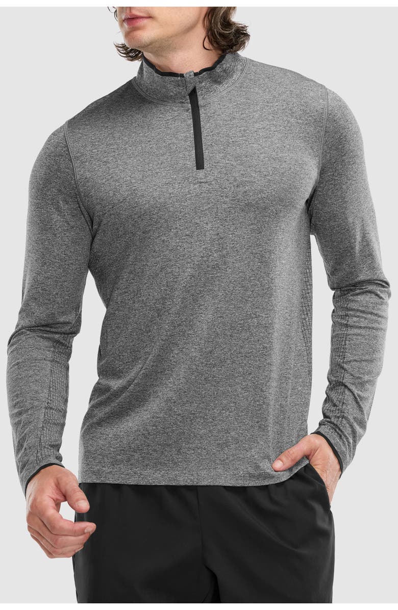 Peloton Seamless Melange 1/4 Zip Long Sleeve, Main, color, Black