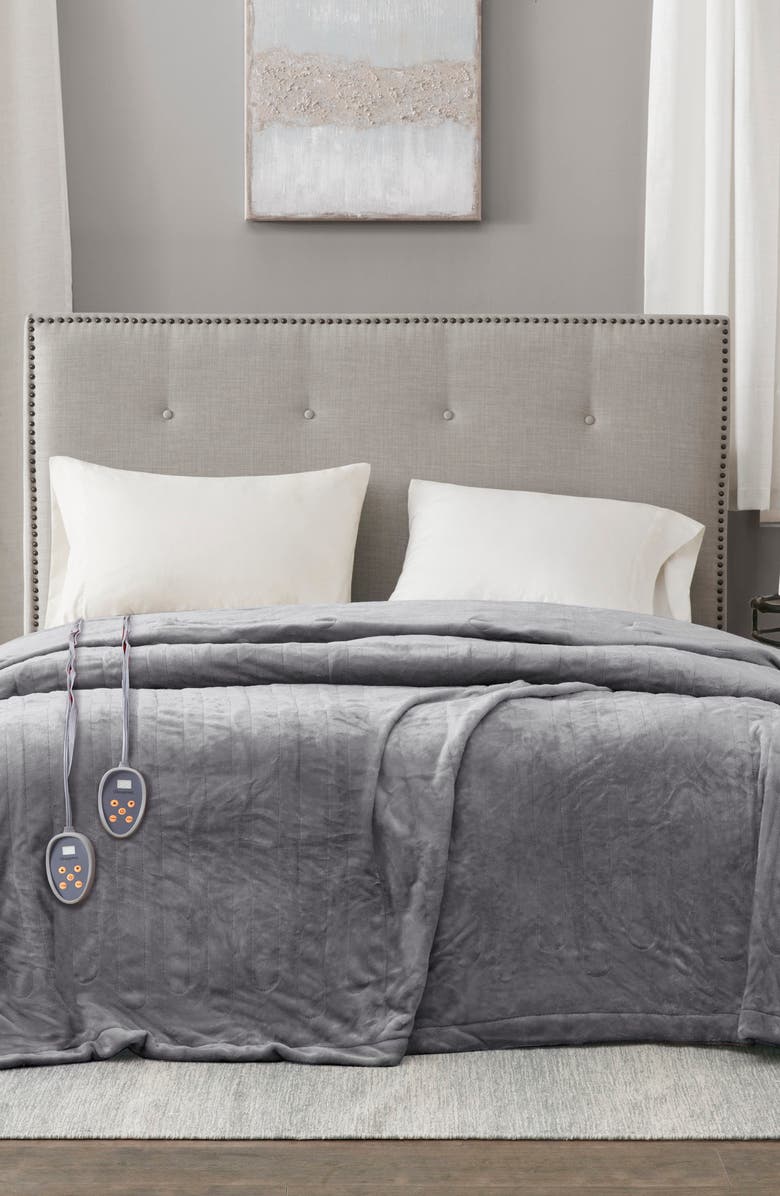 BEAUTYREST Heated Blanket, Alternate, color, Grey