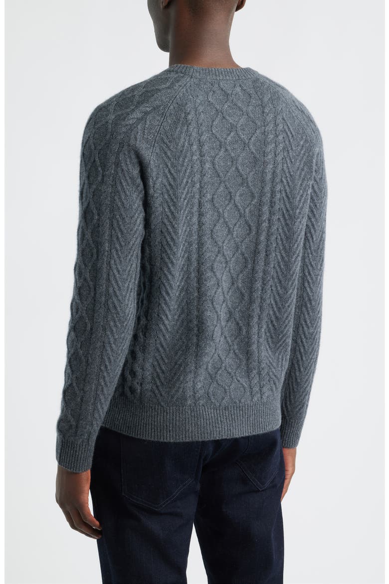 Cable Stitch Luxe Cashmere Sweater, Alternate, color, GREY EMBERS HEATHER
