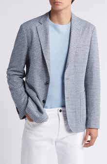 BOSS Hanry Houndstooth Linen & Cotton Blend Sport Coat