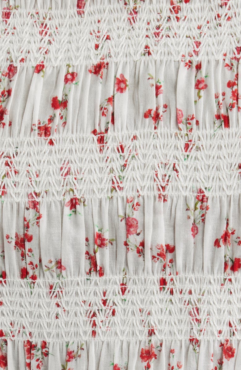 Rails Kane Floral Smocked Cotton Tank, Alternate, color, Rouge Romantic