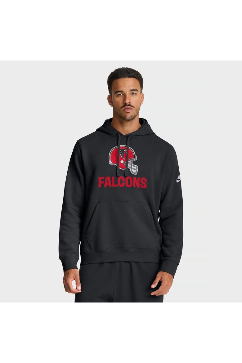Men's Nike Black Atlanta Falcons Best Season Rewind Club Pullover Hoodie, Main, color, Black